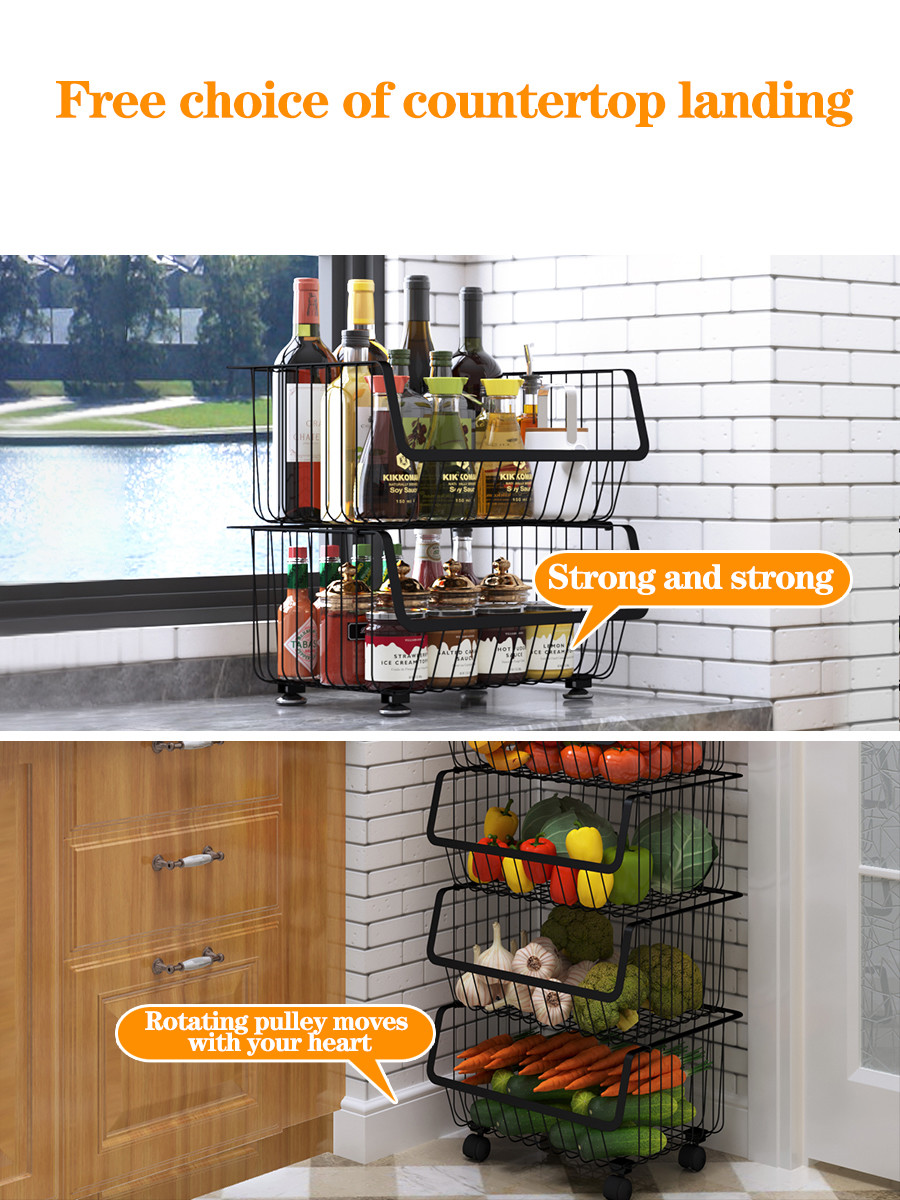 Quality Baked paint stainless steel kitchen vegetable and fruit storage rack for sale