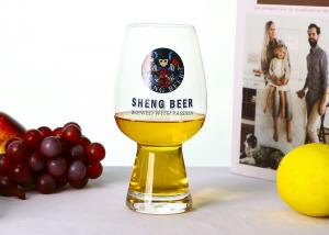 Quality Logo Printing 570ml Personalized IPA Beer Glasses Short Bottom For Bar, Crystal Beer Glasses for sale
