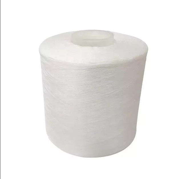 Quality White Spun 202 Polyester Yarn Raw Material 48F For Dyeing Thread for sale