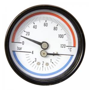 Quality 6 Bar 100MM 4 Inch Pressure Temperature Gauges 1/2 BSP Boiler Pressure Gauge for sale