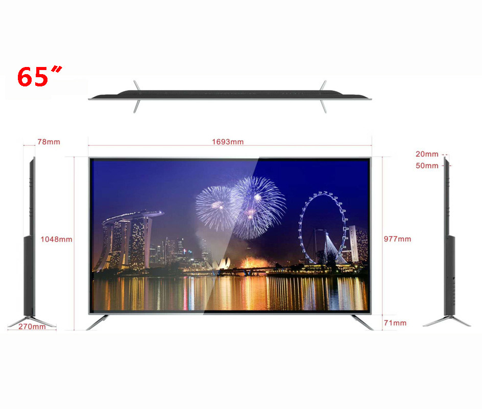 Quality 400 Nits Liquid Crystal Display TV 65 Inch Lcd Smart Tv Android 8.0 for sale