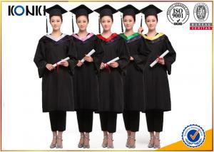 Quality wholesale graduation gowns and mortar board black gowns from China clothing factory for sale