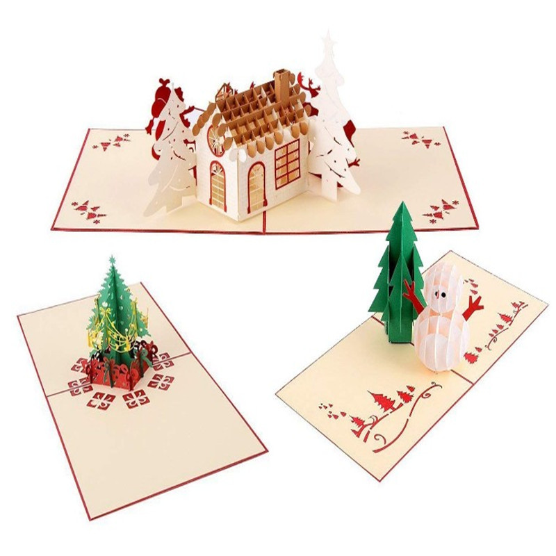Quality OEM Promotional 3D Pop Up Greeting Card for Christmas ROHS FCC Certificate for sale