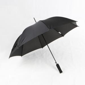 Quality Junior Black Long Handle Umbrella , Full Size Compact Walking Stick Umbrella for sale