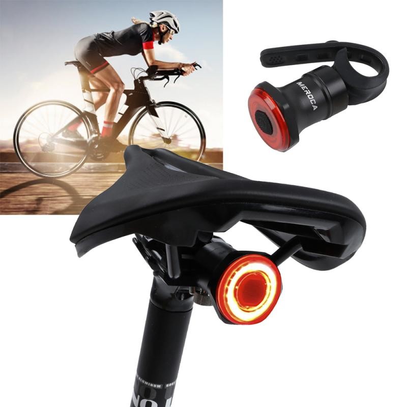 Quality Cxfhgy MEROCA bicycle night riding taillight Intelligent brake induction taillights Rechargable road bike mountain bike for sale