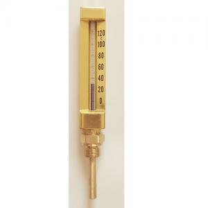 Quality Liquid Filled Glass 200mm 120deg V Shape Mercury Filled Thermometer 3/8"BSP for sale