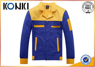 Quality Formal Worker Custom Jackets Blue And Yellow Uniform Fashion Tops for sale