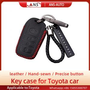 Quality Hot Pressing Toyota Leather Key Case , ODM Car Remote Leather Case for sale