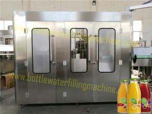 Quality 6000B/H Capacity Glass Bottle Non-Carbonated Soft Drinks / Juice Monoblock Filler And Capper for sale