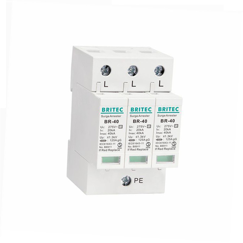 Quality Spd 3P Type 2 Surge Protection Device DIN Rail 35 Mm Three Phase for sale