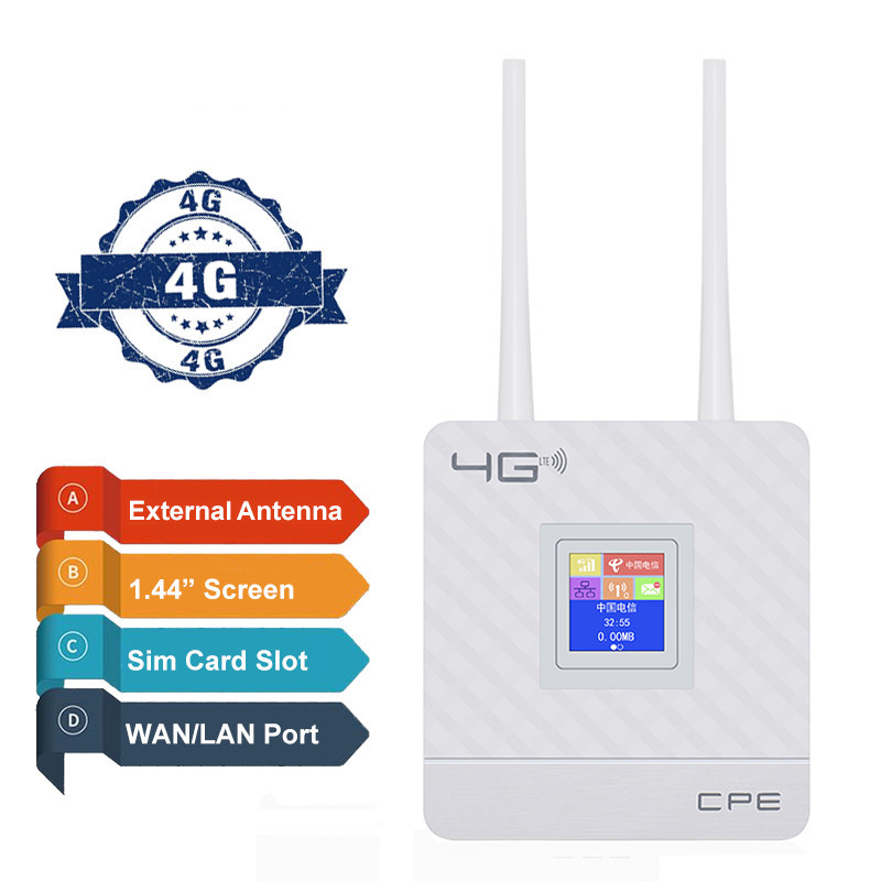 Quality Cxfhgy Unlocked 4G Router external antenna WiFi Hotspot Wireless 3G 4G Wifi router WAN LAN RJ45 Broadband CPE Router Wit for sale