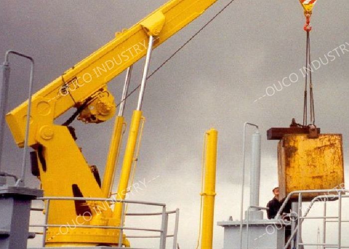 Quality 1T 8M Telescopic Marine Deck Crane PLC Industrial Control for sale