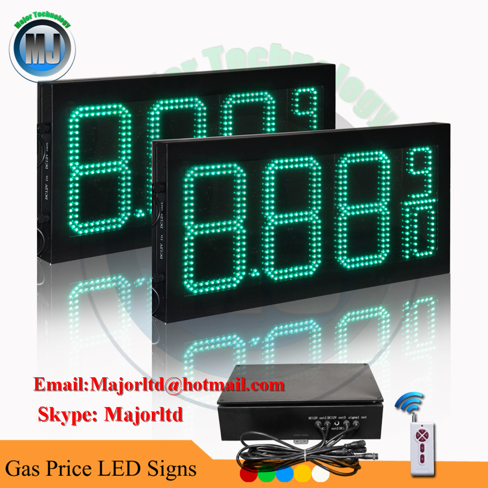 Quality 8" Electronic led price sign with wireless controller for gas station for sale