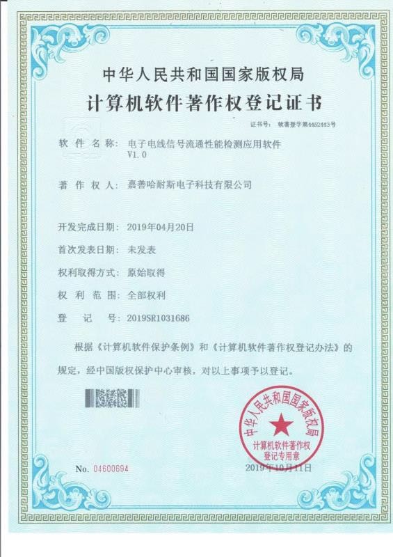 Jiashan Harness Group Ltd Certifications