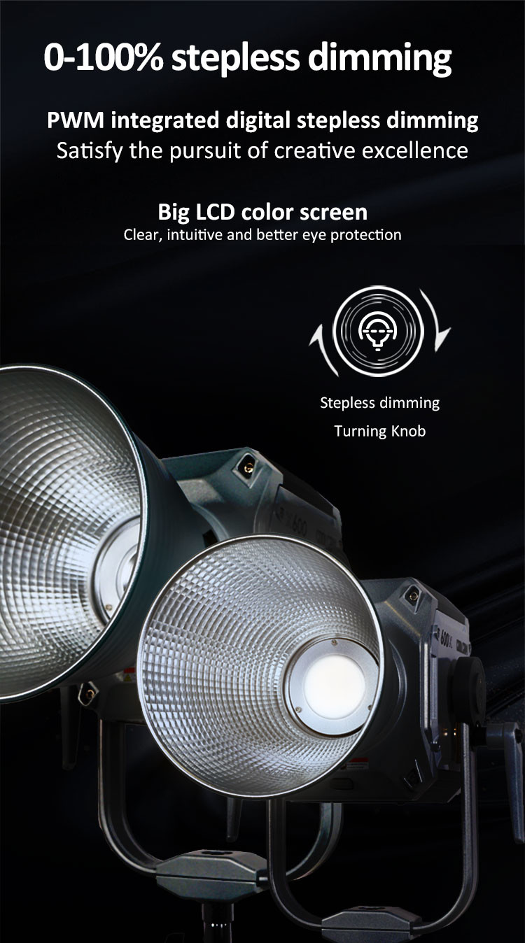 660W COOLCAM 600D Spotlight High-power COB monolight for photographic or movie