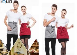 Quality Woven Cotton Cute Cooking Aprons , Short Red Apron For Men And Women for sale