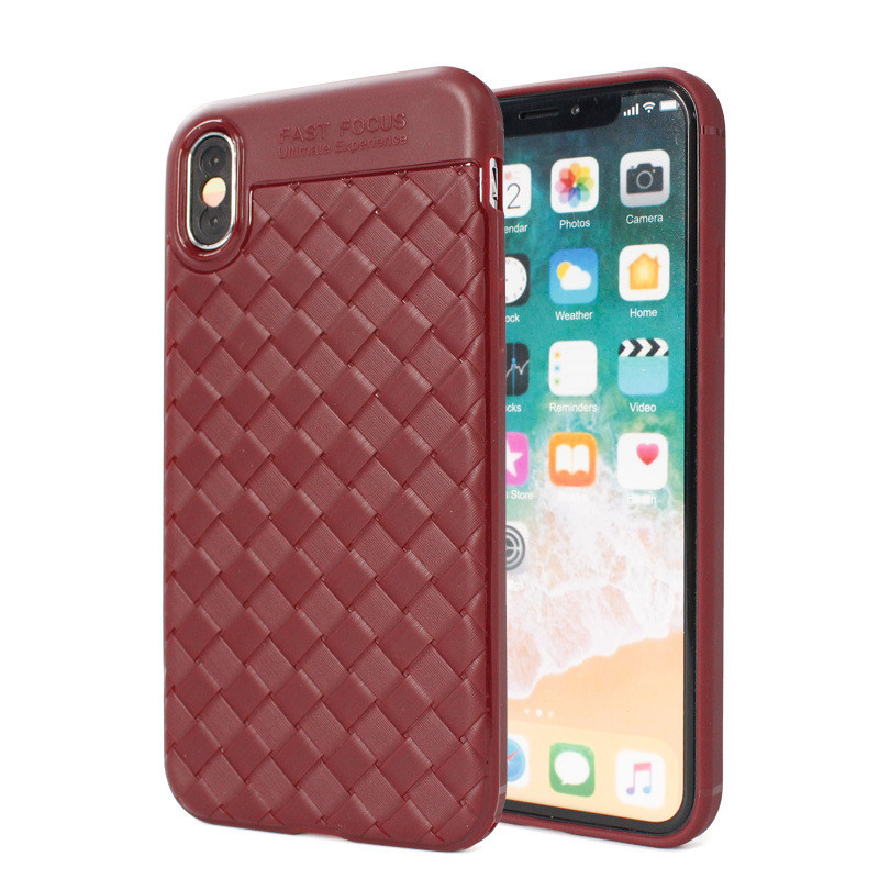 Quality New Arrival Braided Weave Pattern TPU Soft Silicon Mobile Phone Case for iphone X for sale