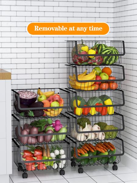 Baked paint stainless steel kitchen vegetable and fruit storage rack
