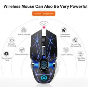 Quality Cxfhgy Gaming Mouse Rechargeable Wireless Silent Mouse LED Backlit 2.4G USB 1600DPI Optical Ergonomic Mouse Gamer Deskto for sale