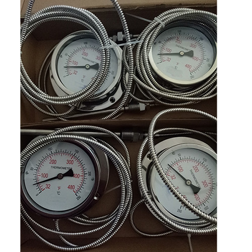 Quality Capillary Type 100MM 4in 600C Capillary Temperature Gauge 1/2 NPT for sale