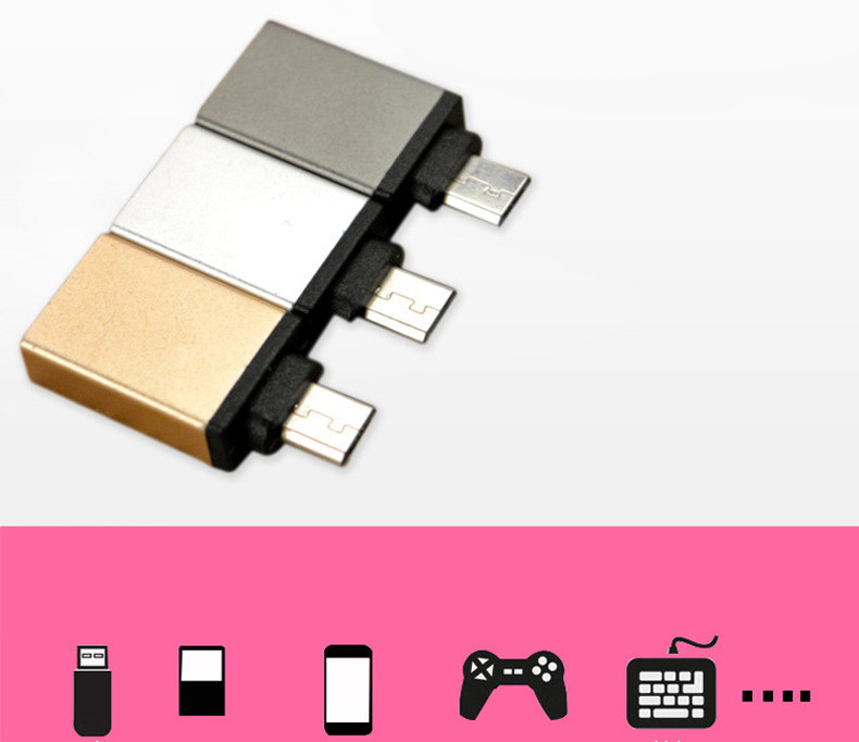 Quality Micro USB to USB female gold aluminum alloy adapter support  OTG functions for sale