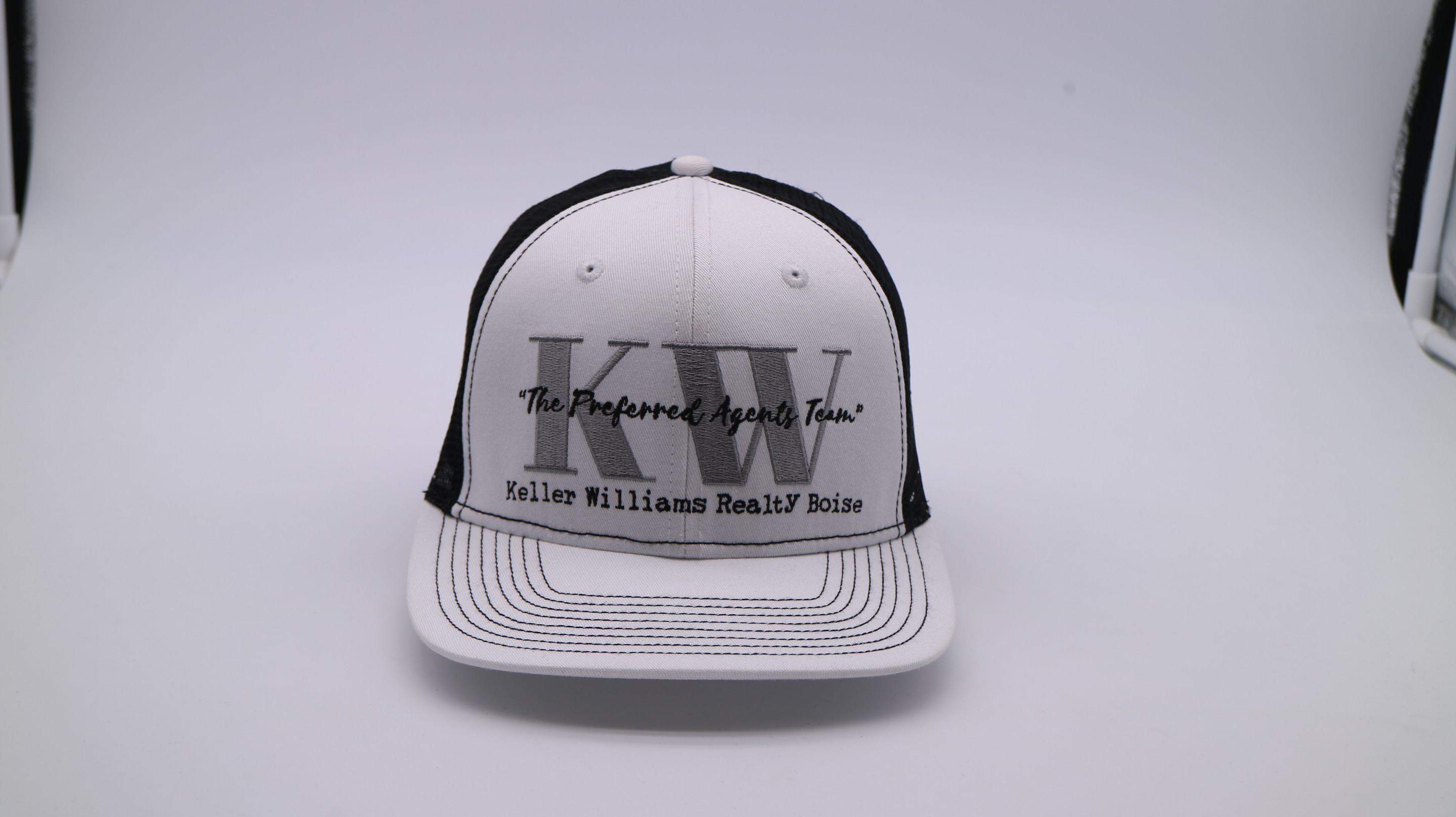 Quality Curved Brim 5 Panel Trucker Cap Richardson 112 Hats Mesh Embroidered for sale