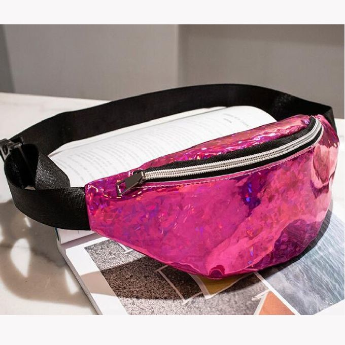 Quality Faux Leather Sequined Women Mens Waist Bag With Zip for sale