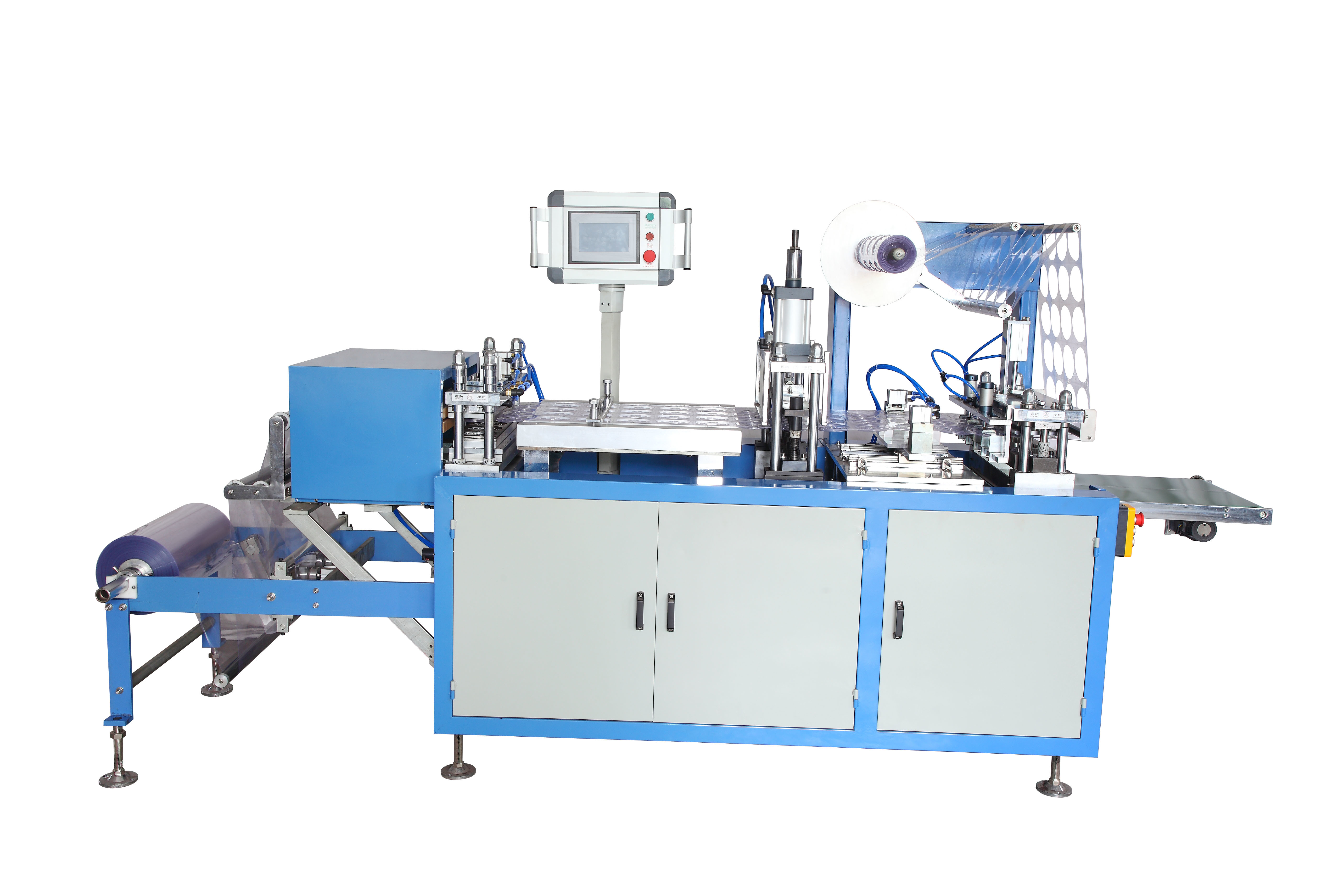 Quality PLC Touch Screen Control Plastic Lid Forming Machine With Safety Cover 15-35 Punch / Min for sale