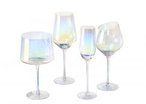 Quality CE Short Stem Luster 14 Oz Wine Glasses , 200mm Crystal Burgundy Wine Glasses for sale