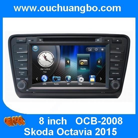 Quality Ouchuangbo car dvd radio navigation system Skoda Octavia 2015 support iPod BT phonebook fa for sale