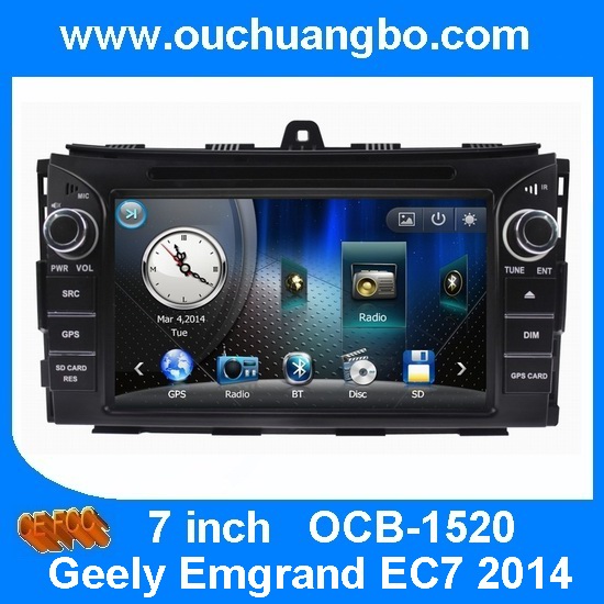 Quality Ouchuangbo audio DVD gps stereo radio Geely Emgrand EC7 2014 support iPod Russian steering wheel control for sale