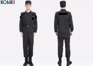 Quality Black Private Security Uniforms , Long Sleeve Jacket Shirt And Pant for sale