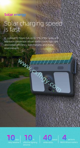 Outdoor Wireless IP Camera 1080P WiFi Wide-Angle Solar Battery Wall Light Ip66 Waterproof Surveillance Camera For Garden