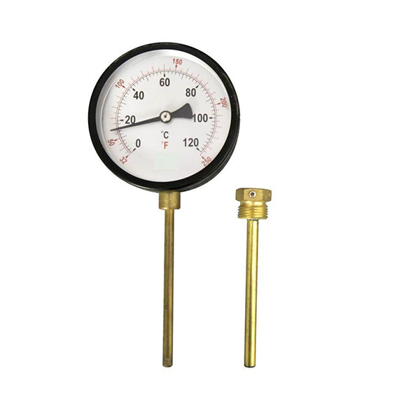 Quality Bimetal Dial 100C 2'' 50MM Bimetallic Coil Thermometer 1/2 BSPT Thread for sale