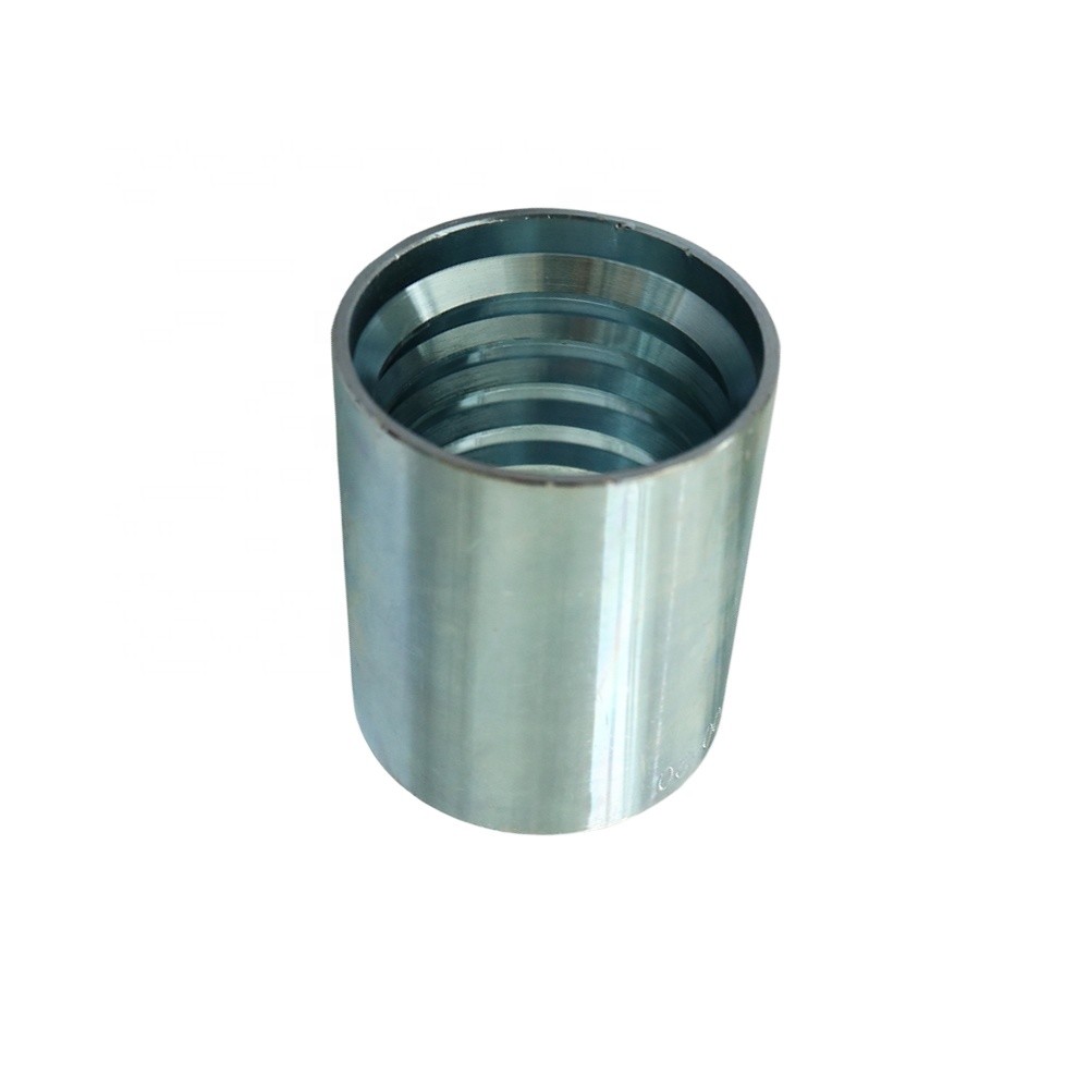 Quality 00400 Hydraulic Power Unit Ferrule Carbon Steel Forging Silver Zinc Plated Pipe Press Fittings For Hose for sale