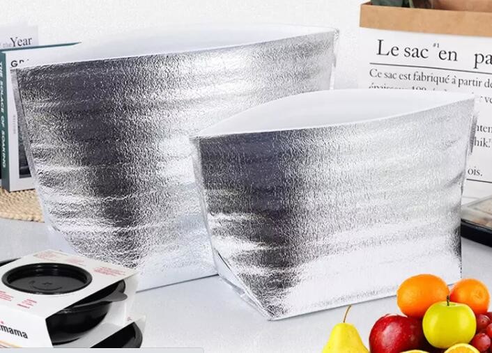 Quality 40*50cm Flat Mouth Thermal Delivery Packaging Aluminium Foil Insulation Bag for sale
