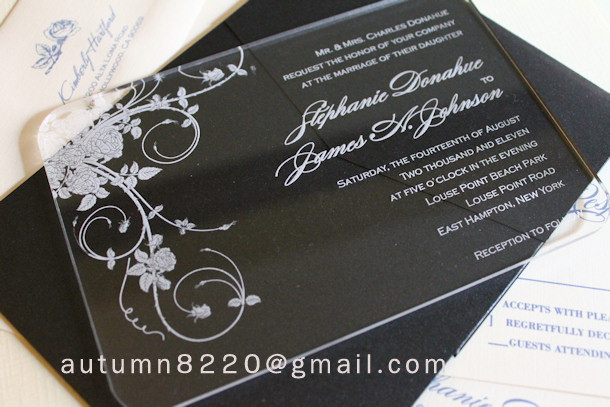 Quality IC (12) in sales customized acrylic invitation for sale