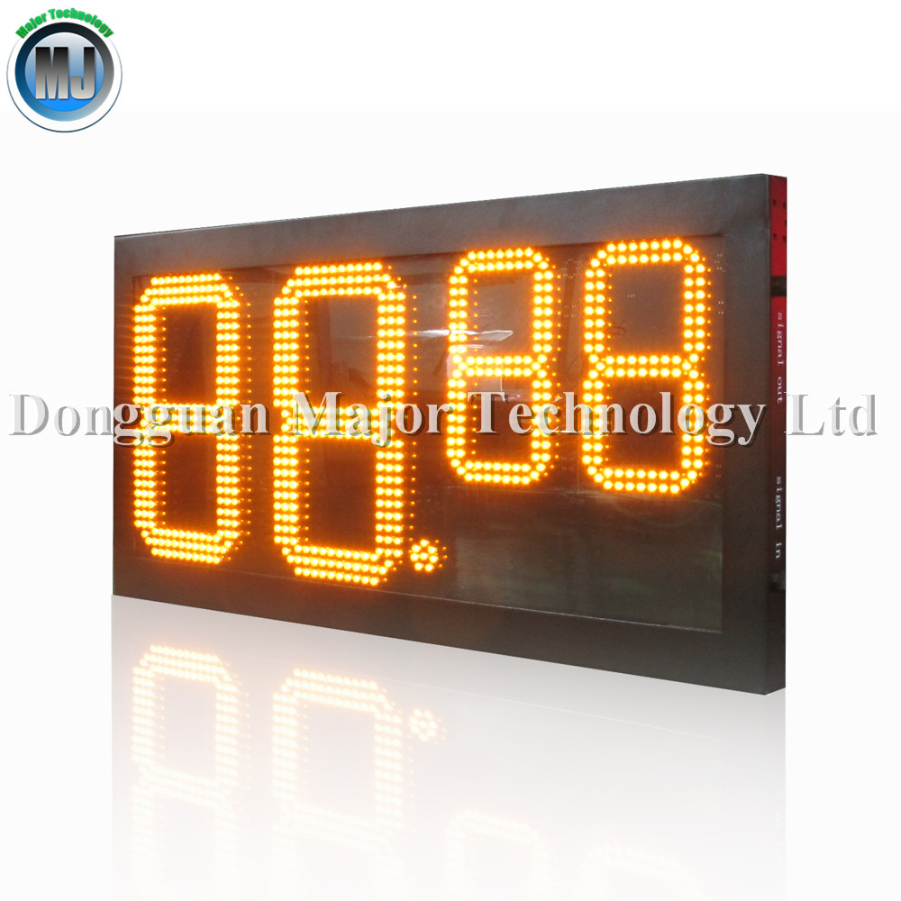 Quality 12inch Digit 88.88 Amber Outdoor Waterproof LED Gas Price Sign Board for sale