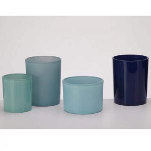 Quality Short Cylinder Votive Candle Holders Frosted Soda Lime Glass for sale
