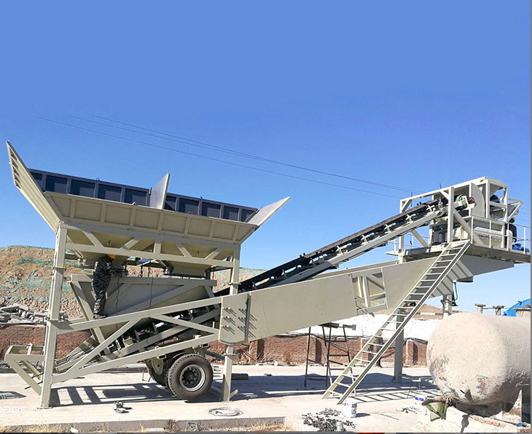 Buy cheap YHZS50 Concrete Batching Mixing Plant Station XDEM Mobile 3800mm from wholesalers