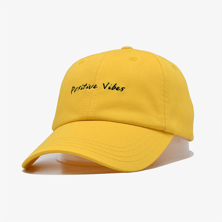 Quality Embroidery Outdoor Sports Dad Hats Light Yellow Color Cotton Fabric For Unisex for sale
