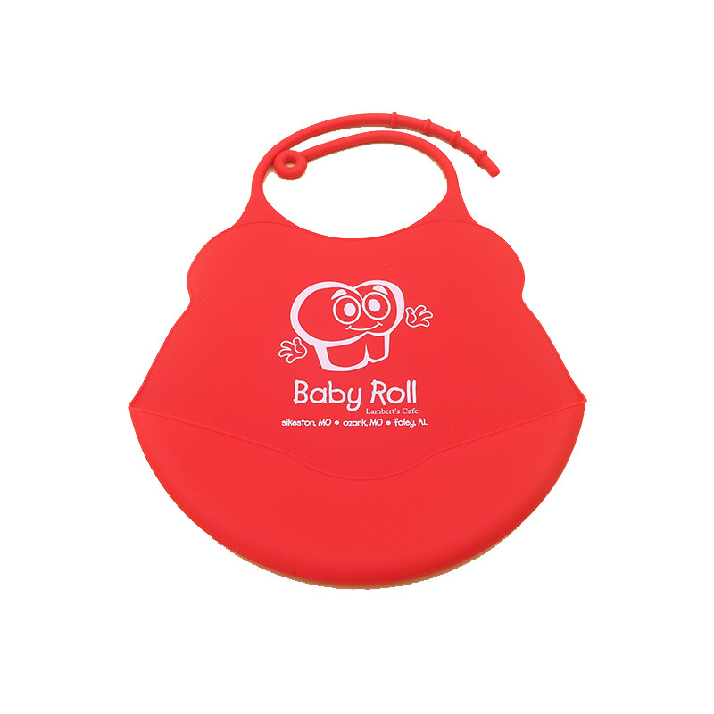 Quality 100 % Food Grade Silicone Baby Bibs Red Bird Shape With Food Catcher Small Size for sale