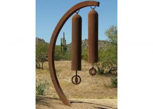 Quality Metal Wind Chime Corten Steel Sculpture , Yard And Garden Art Sculpture for sale