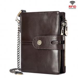 China Wallet Rfid Anti-theft Brush Zipper Buckle Multi-card First Layer Cowhide Leather Men's Wallet on sale