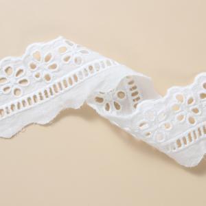 China Polyester Embroidery Lace Fabric White Embroidery Lace Trim For Dress on sale
