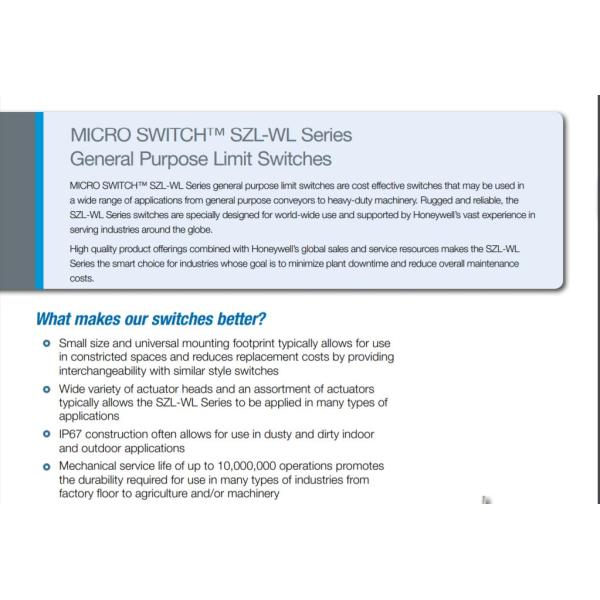 SZL-WLB-A-E-M MICRO Limit Switches