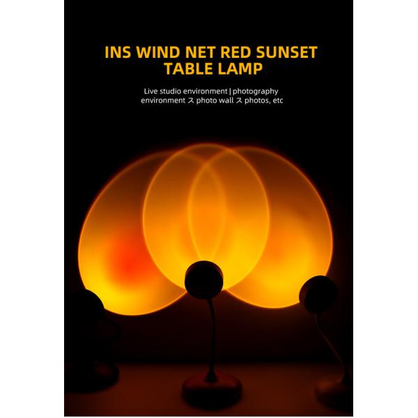 Sunset Projection LED Atmosphere Lamp Indoor 31cm Height With USB Cable