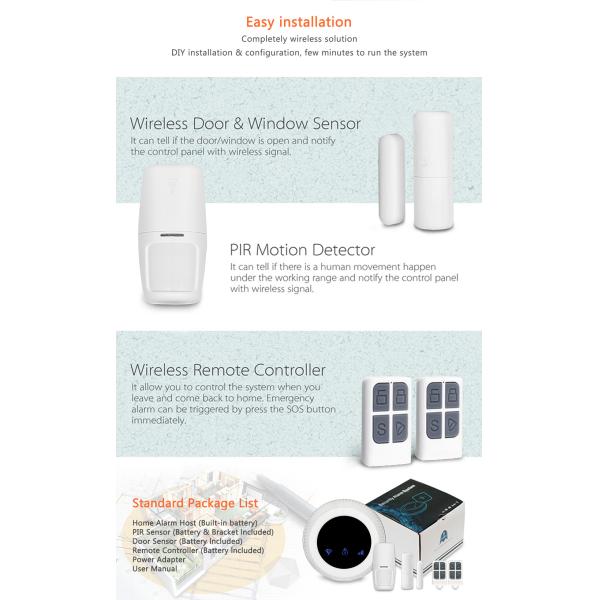 Tuya 433 MHz WIFI GSM Security Wireless Home Burglar Alarm Systems DC9V-12V