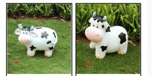 Quality Polyresin cute Cow Garden Decoration  recycling materials for sale