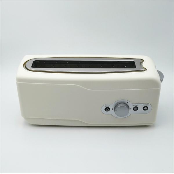Timing Control Reheat Defrost Automatic Pop Up Plastic Toaster 750W Long Slot 2 Slice
